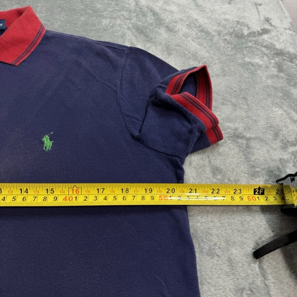 Vintage Polo Ralph Lauren 1/4 Zip Collared Shirt Mens M Custom Fit Faded Grunge